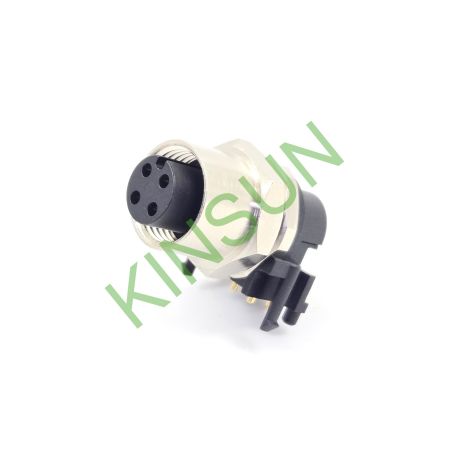 کانکتور زن 4 پین THT کدگذاری شده A M12 90°